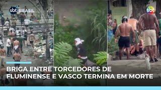 Homem morre esfaqueado durante briga entre torcedores de Fluminense e Vasco no Rio Homem morre esfaqueado durante briga entre torcedores de Fluminense e Vasco no Rio