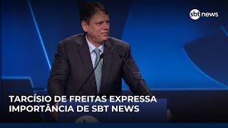 "A história sendo construída", Tarcísio de Freitas discursa sobre lançamento de SBT News "A história sendo construída", Tarcísio de Freitas discursa sobre lançamento de SBT News