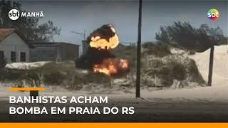 Artefato explosivo da Marinha é detonado em praia do RS | #SBTManhã Artefato explosivo da Marinha é detonado em praia do RS | #SBTManhã