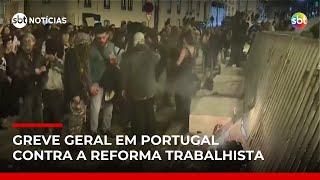 Greve geral paralisa serviços em Portugal e protestos têm confronto em Lisboa | #SBTNotícias Greve geral paralisa serviços em Portugal e protestos têm confronto em Lisboa | #SBTNotícias