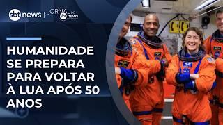 Nova missão marca retorno histórico à superfície lunar | #JornaldoSBTNews Nova missão marca retorno histórico à superfície lunar | #JornaldoSBTNews