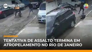 Motorista reage a tentativa de assalto e atropela suspeito 2 vezes no Rio | #SBTNotícias Motorista reage a tentativa de assalto e atropela suspeito 2 vezes no Rio | #SBTNotícias