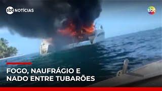 Turistas brasileiros sobrevivem a naufrágio após barco pegar fogo no Panamá | #SBTNotícias Turistas brasileiros sobrevivem a naufrágio após barco pegar fogo no Panamá | #SBTNotícias