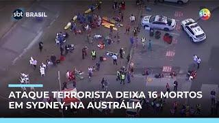 Ataque deixa 16 mortos na Austrália; pedestre vira herói após imobilizar atirador Ataque deixa 16 mortos na Austrália; pedestre vira herói após imobilizar atirador