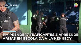 PM combate tráfico na Vila Kennedy: 17 presos e armas apreendidas em escola PM combate tráfico na Vila Kennedy: 17 presos e armas apreendidas em escola