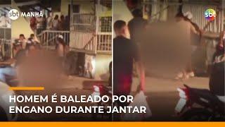 Homem é baleado por engano enquanto jantava em mercado no Recife | #SBTManhã Homem é baleado por engano enquanto jantava em mercado no Recife | #SBTManhã