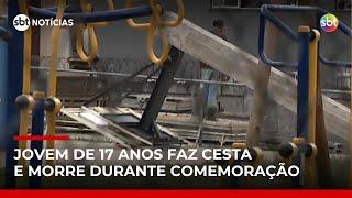 Adolescente morre após cesta de basquete desabar em quadra pública de SP | #SBTNoticias Adolescente morre após cesta de basquete desabar em quadra pública de SP | #SBTNoticias