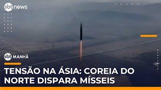 Coreia do Norte dispara mísseis e aumenta tensão; Sul convoca reunião de segurança | #SBTManha Coreia do Norte dispara mísseis e aumenta tensão; Sul convoca reunião de segurança | #SBTManha