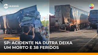 Grave acidente na Dutra deixa um morto e 38 feridos em Taubaté (SP) | #SBTManhã Grave acidente na Dutra deixa um morto e 38 feridos em Taubaté (SP) | #SBTManhã