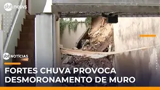 Forte chuva derruba muro de casa na capital paulista | #SBTNotícias Forte chuva derruba muro de casa na capital paulista | #SBTNotícias