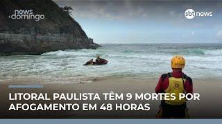 Litoral paulista têm 9 mortes por afogamento em 48 horas | #NewsDomingo Litoral paulista têm 9 mortes por afogamento em 48 horas | #NewsDomingo