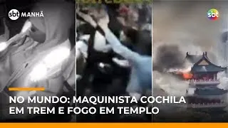 Maquinista dorme com trem em movimento nos EUA e incêndio destrói templo na China | #SBTManha Maquinista dorme com trem em movimento nos EUA e incêndio destrói templo na China | #SBTManha