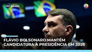 Flávio Bolsonaro diz que candidatura à Presidência em 2026 “é irreversível” Flávio Bolsonaro diz que candidatura à Presidência em 2026 “é irreversível”