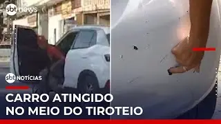 Mulher escapa de tiroteio no Rio e descobre que carro foi atingido por disparo | #SBTNoticias Mulher escapa de tiroteio no Rio e descobre que carro foi atingido por disparo | #SBTNoticias