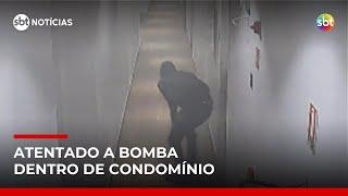Homem explode bomba caseira em sala de síndico de condomínio e foge | #SBTNoticias Homem explode bomba caseira em sala de síndico de condomínio e foge | #SBTNoticias