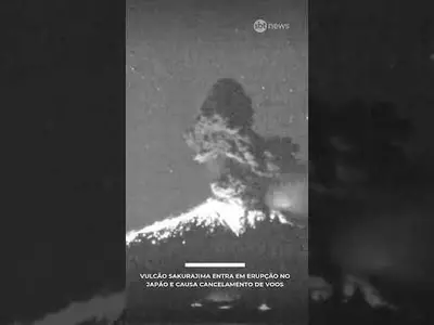Vulcão Sakurajima entra em erupção no Japão e causa cancelamento de voos Vulcão Sakurajima entra em erupção no Japão e causa cancelamento de voos