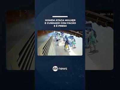 Homem ataca esposa e cunhado com facão; agressor é preso em flagrante | #SBTManhã Homem ataca esposa e cunhado com facão; agressor é preso em flagrante | #SBTManhã