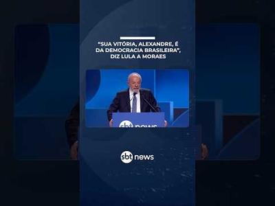 "Sua vitória é a vitória da democracia", diz Lula a Moraes, durante evento no SBT "Sua vitória é a vitória da democracia", diz Lula a Moraes, durante evento no SBT