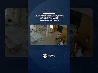 Vidro de janela despenca e quase atinge filha de influenciadora no RJ | #PrimeiroImpacto Vidro de janela despenca e quase atinge filha de influenciadora no RJ | #PrimeiroImpacto