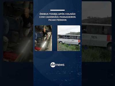 Ônibus capota após colisão com caminhão na BR-232 em Pernambuco | #SBTManhã Ônibus capota após colisão com caminhão na BR-232 em Pernambuco | #SBTManhã