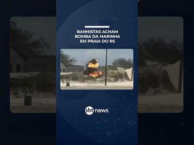 Artefato explosivo da Marinha é detonado em praia do RS | #SBTManhã Artefato explosivo da Marinha é detonado em praia do RS | #SBTManhã