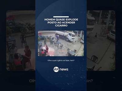 Flagra: Homem acende cigarro e provoca incêndio em posto de combustível no Maranhão | #SBTManha Flagra: Homem acende cigarro e provoca incêndio em posto de combustível no Maranhão | #SBTManha