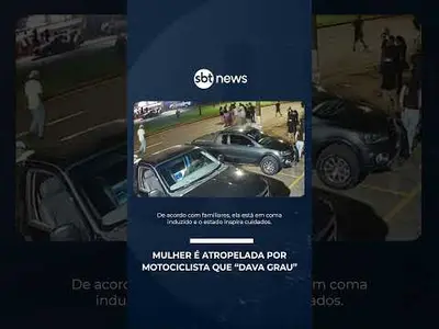 Mulher é atropelada por motociclista que "dava grau" | #SBTNotícias Mulher é atropelada por motociclista que "dava grau" | #SBTNotícias