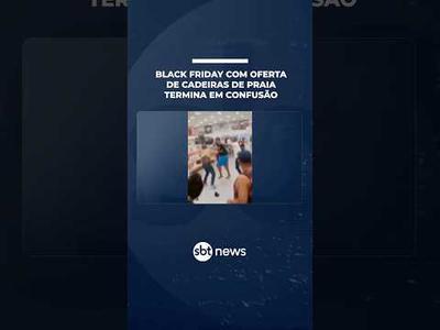 Black Friday com oferta de cadeiras de praia termina em confusão em MG | #SBTNotícias Black Friday com oferta de cadeiras de praia termina em confusão em MG | #SBTNotícias