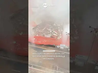 Implosão de antigo hotel em São José dos Campos durou 6 segundos Implosão de antigo hotel em São José dos Campos durou 6 segundos