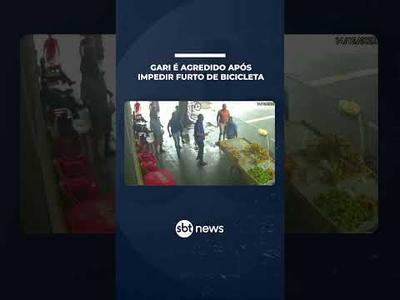 Flagra: gari é agredido a pauladas após impedir furto de bicicleta | #SBTManhã Flagra: gari é agredido a pauladas após impedir furto de bicicleta | #SBTManhã