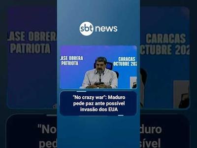 "No crazy war": Maduro pede paz ante possível invasão militar dos EUA | #SBTNoticias "No crazy war": Maduro pede paz ante possível invasão militar dos EUA | #SBTNoticias