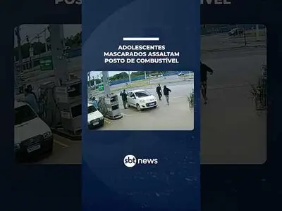 Adolescentes mascarados causam pânico ao assaltar posto de combustível em ES | #SBTNotícias Adolescentes mascarados causam pânico ao assaltar posto de combustível em ES | #SBTNotícias
