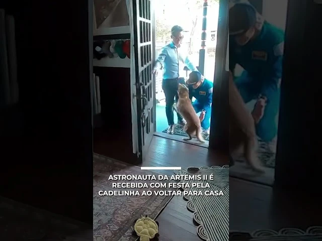 Astronauta da Artemis II é recebida com festa pela cadelinha ao voltar para casa