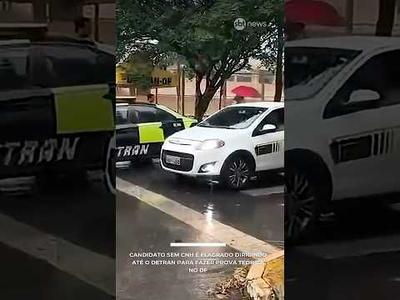 Candidato sem CNH é flagrado dirigindo até o Detran para fazer prova teórica no DF Candidato sem CNH é flagrado dirigindo até o Detran para fazer prova teórica no DF