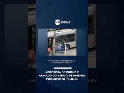 Motorista de ônibus é atacado com spray por suposto policial em SP após colisão | #SBTNoticias Motorista de ônibus é atacado com spray por suposto policial em SP após colisão | #SBTNoticias
