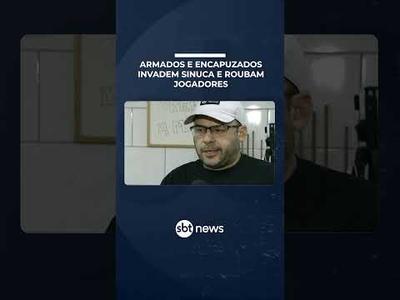 Assaltantes encapuzados interrompem torneio de sinuca transmitido ao vivo | #PrimeiroImpacto Assaltantes encapuzados interrompem torneio de sinuca transmitido ao vivo | #PrimeiroImpacto