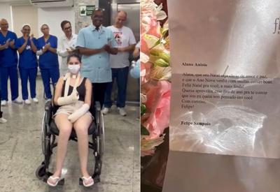 Jovem atacada a facadas por recusar namoro recebe alta em São Gonçalo (RJ) Jovem atacada a facadas por recusar namoro recebe alta em São Gonçalo (RJ)