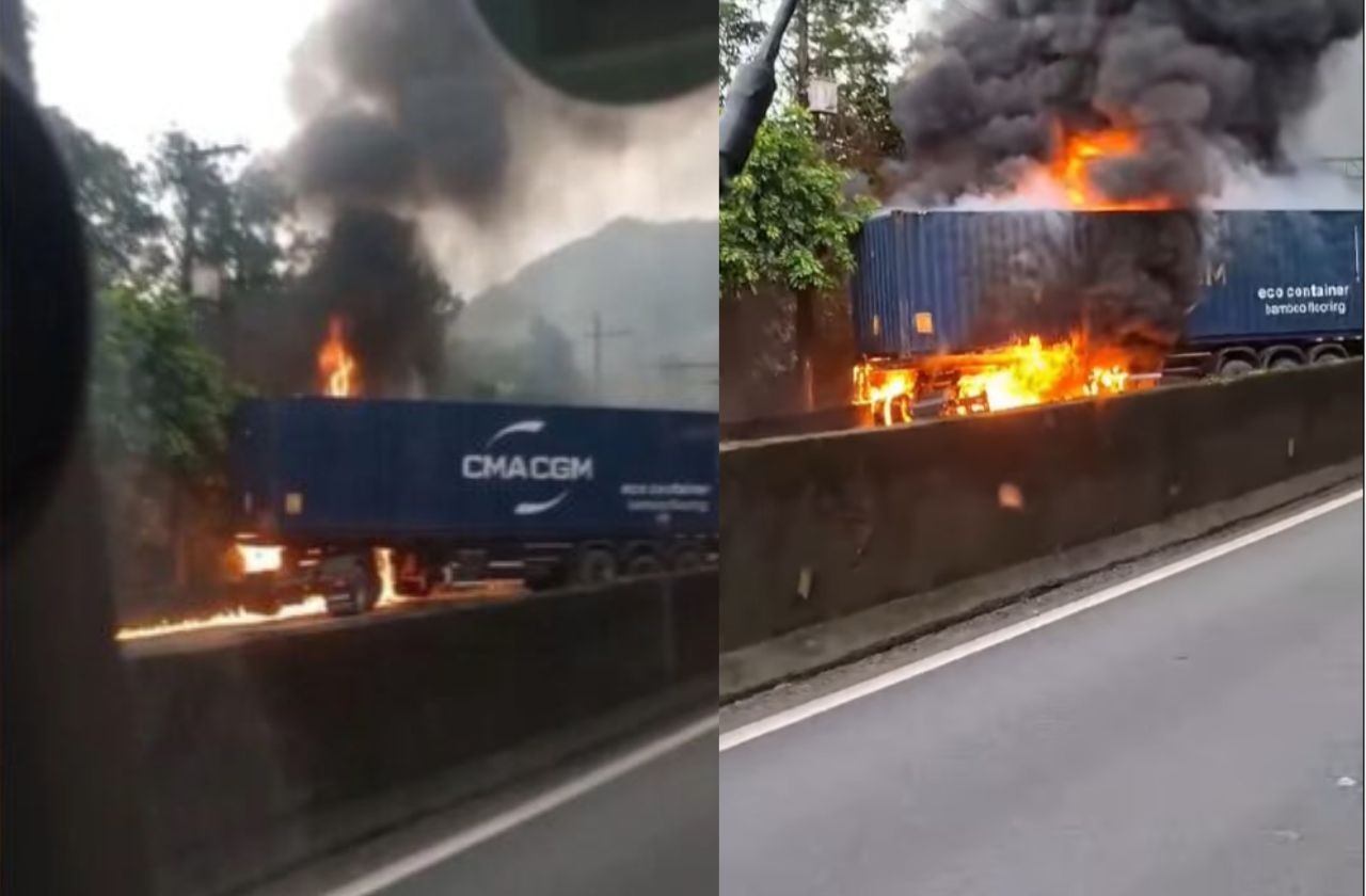 Imagem da noticia Acidente com 4 caminhões deixa dois mortos na rodovia Anchieta; veja imagens