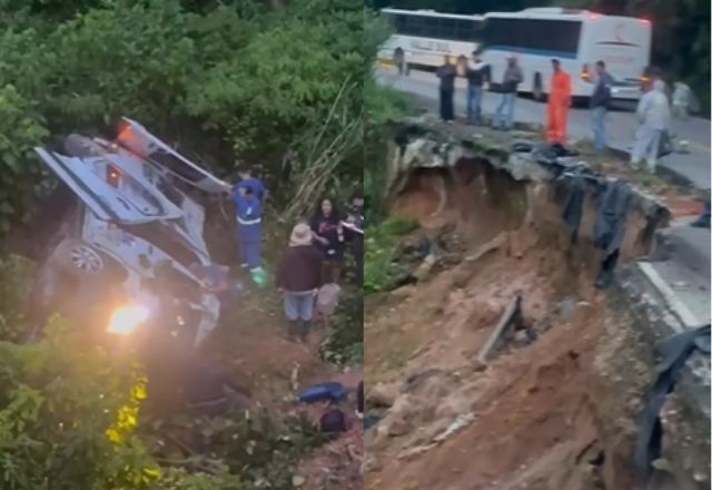 Imagem da noticia Van com 15 pessoas cai em ribanceira de Angra dos Reis (RJ)