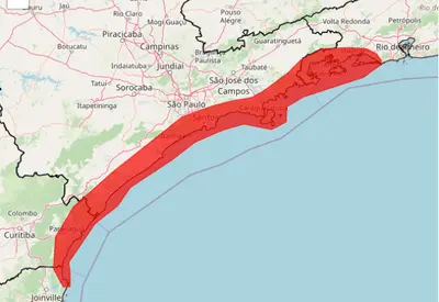 Litoral paulista tem alerta vermelho para tempestades nesta segunda (24) Litoral paulista tem alerta vermelho para tempestades nesta segunda (24)