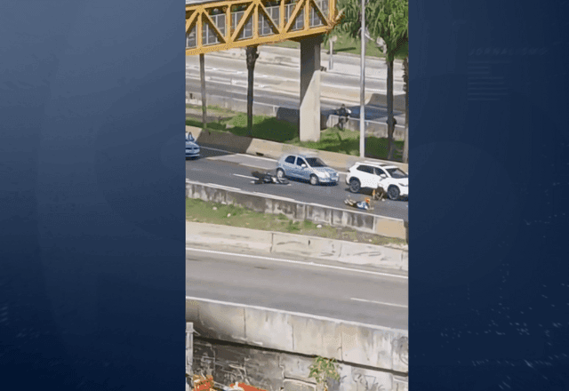 Arrastão provoca pânico na Linha Amarela; motoristas se deitam na pista durante confronto no Rio Arrastão provoca pânico na Linha Amarela; motoristas se deitam na pista durante confronto no Rio