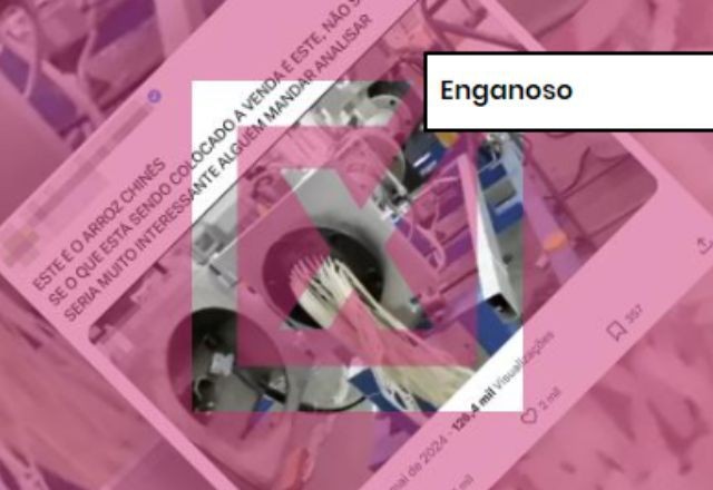 Imagem da noticia ENGANOSO: Arroz chinês mostrado em vídeos não é de plástico e nem será importado pelo Brasil
