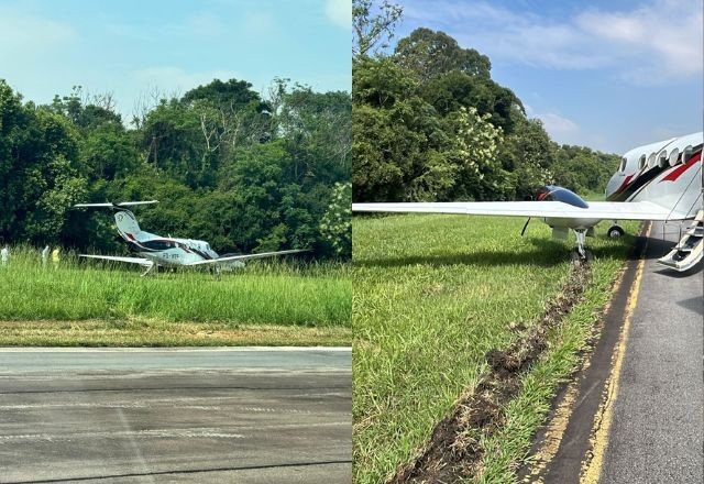 Imagem da noticia Avião sai da pista no aeroporto de Campo de Marte, em São Paulo