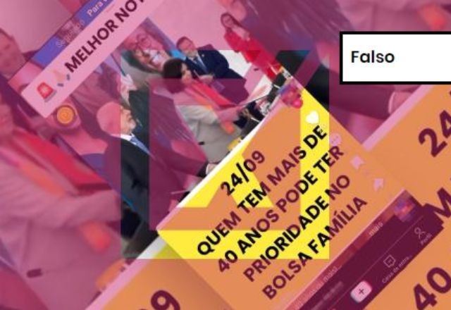 Imagem da noticia FALSO: Bolsa Família não vai priorizar pessoas acima de 40 anos; saiba os critérios