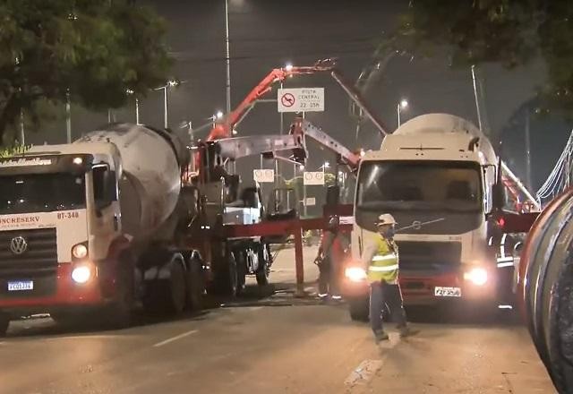 Imagem da noticia Cratera em SP: oito mil toneladas de concreto serão usadas para cobrir buraco