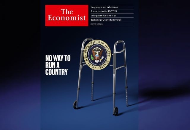 Imagem da noticia The Economist estampa capa com andador e defende que Biden desista da eleição