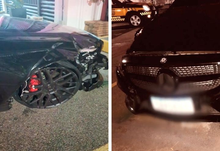 Imagem da noticia Mercedes que disputava racha bate em moto e deixa dois feridos na Grande SP