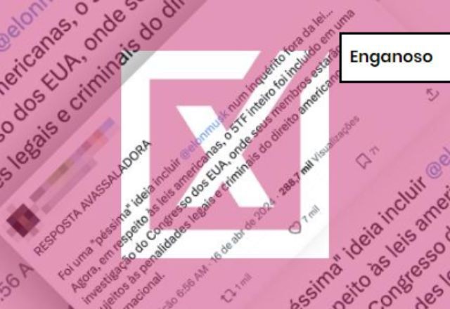 Imagem da noticia ENGANOSO: Congresso dos EUA não investiga ministros do STF, nem pode puni-los