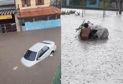 VÍDEO: avenida em Santo André fica submersa após fortes chuvas VÍDEO: avenida em Santo André fica submersa após fortes chuvas