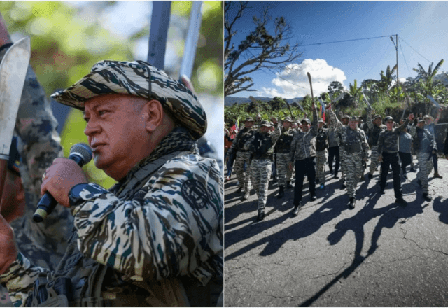 Imagem da noticia Ministro da Venezuela empunha facão e pede que população se prepare para possível confronto militar